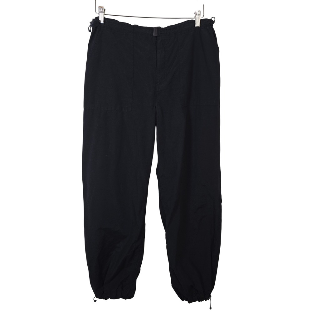 Aeropostale Womens Baggy Parachute Pants Black High Rise Bungee Hem Size M